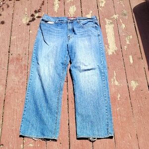 Lucky Brand Medium Blue Relaxed Wide Leg Jeans